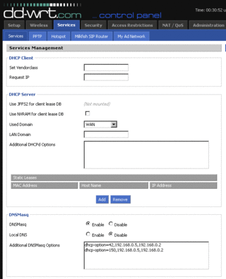 Настройка dhcp для voip